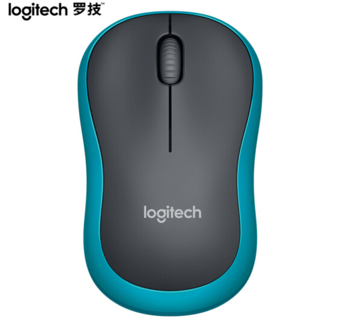 罗技(Logitech)M185无线鼠标 黑色蓝边 ID:397.